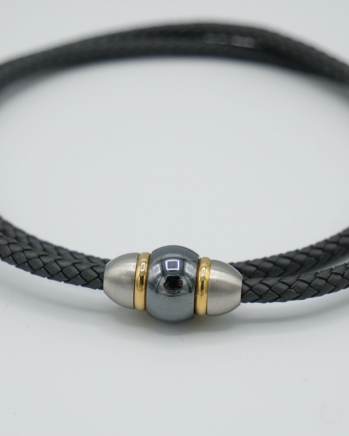 Bracelet double PVD Perle de Tahiti